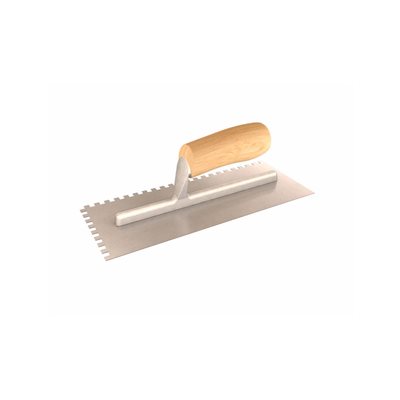 NOTCHED TROWEL - 1/4" SQUARE - WOOD HANDLE