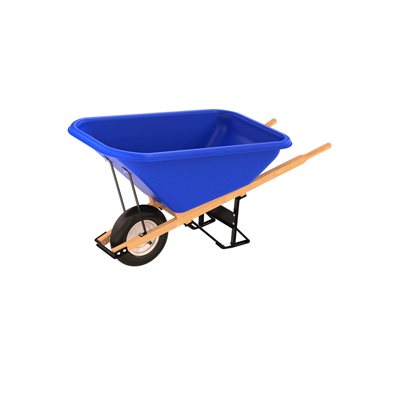 POLY TRAY BARROW - 8 CU FT TRAY - SINGLE RIBBED TIRE WOOD HANDLE