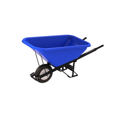 POLY TRAY BARROW - 8 CU FT TRAY - SINGLE RIBBED TIRE STEEL HANDLE