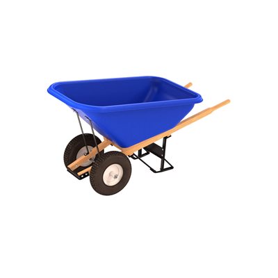 POLY TRAY BARROW - 8 CU FT TRAY - DOUBLE KNOBBY TIRE WOOD HANDLE