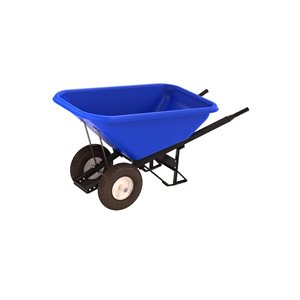 POLY TRAY BARROW - 8 CU FT TRAY - DOUBLE KNOBBY TIRE STEEL HANDLE