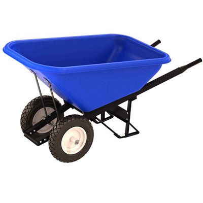 POLY TRAY BARROW - 8 CU FT TRAY - DOUBLE FLAT FREE TIRE STEEL HANDLE