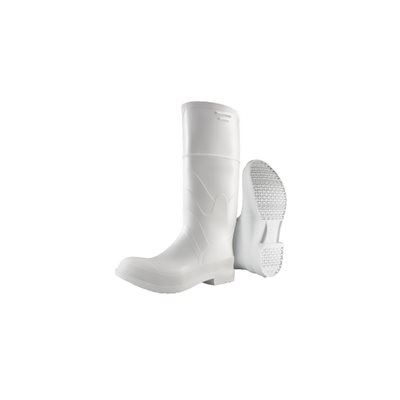WHITE SOLED PVC BOOTS - SIZE 12