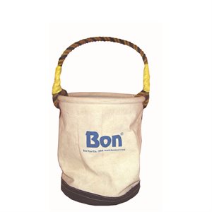 CANVAS TOOL BUCKET- ECONO WITH LEATHER BOTTOM