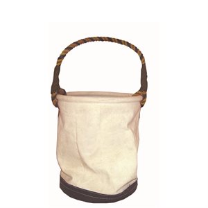 CANVAS TOOL BUCKET- HEAVY DUTY WITH LEATHER BOTTOM