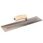 GOLDEN STAINLESS STEEL FINISHING TROWEL - SQUARE END - 20 X 5 - CAMEL BACK WOOD HANDLE