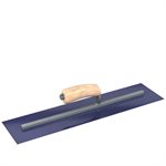 BLUE STEEL FINISHING TROWEL - SQUARE END - 20 X 5 - CAMEL BACK WOOD HANDLE