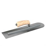 CARBON STEEL FINISHING TROWEL - SQUARE END/ROUND END - 14 X 4 - CAMEL BACK WOOD HANDLE 