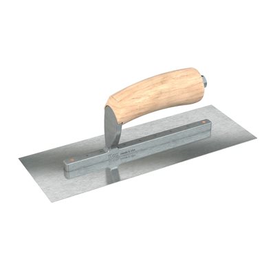 RAZOR STAINLESS STEEL FINISHING TROWEL - SQUARE END - 11 X 4.5 - CAMEL BACK WOOD HANDLE