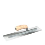 RAZOR STAINLESS STEEL FINISHING TROWEL - SQUARE END - 12 X 5 - CAMEL BACK WOOD HANDLE