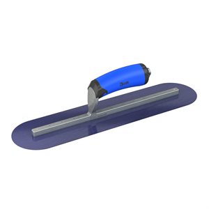 BLUE STEEL FINISHING TROWEL - ROUND END - 16 X 4 - COMFORT WAVE HANDLE 