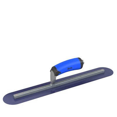 BLUE STEEL FINISHING TROWEL - ROUND END - 18 X 3 - COMFORT WAVE HANDLE 