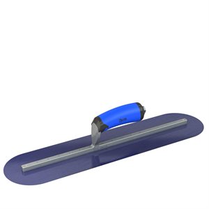 BLUE STEEL FINISHING TROWEL - ROUND END - 20 X 5 - COMFORT WAVE HANDLE 