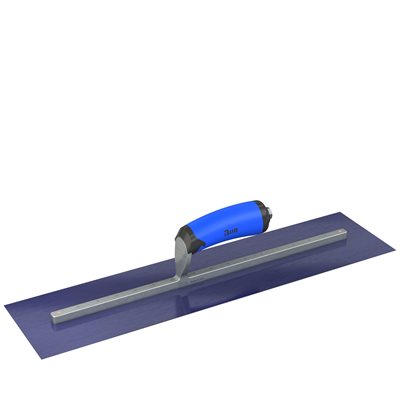ULTRA FLEX BLUE STEEL FINISHING TROWEL - SQUARE END - 20 X 5 - COMFORT WAVE HANDLE