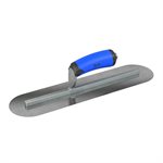 CARBON STEEL FINISHING TROWEL - ROUND END - 20 X 4 - COMFORT WAVE HANDLE                                               