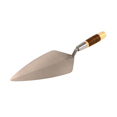 NARROW LONDON PRO CARBON STEEL BRICK TROWEL - 13" WITH LEATHER HANDLE