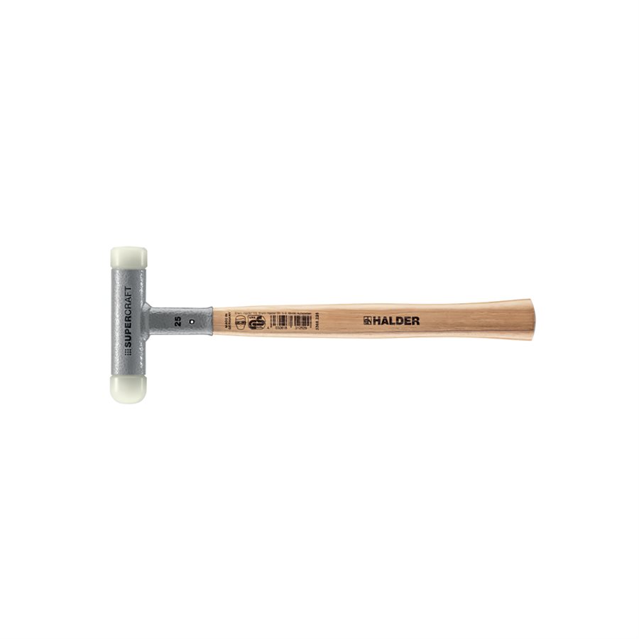 SUPERCRAFT MALLETS - NYLON ROUNDED/FLAT FACE - STEEL HOUSING - HICKORY HANDLE 