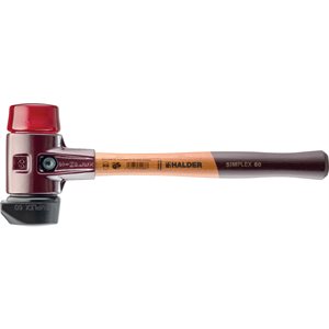 SIMPLEX MALLET RED PLASTIC/STAND UP BLACK RUBBER FACE - 3.37 LB - CAST IRON HOUSING - WOOD HANDLE         