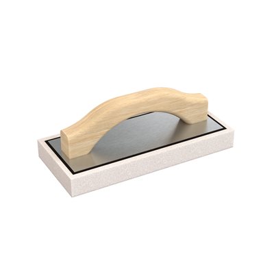 WHITE FOAM FLOAT - 9 1/2" X 4" X 1" WITH WOOD HANDLE