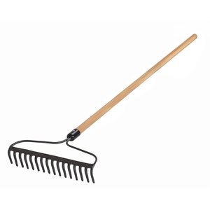 BOW HEAD RAKE 16" WITH 54" WOOD HANDLE