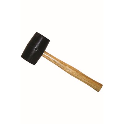RUBBER MALLET - BLACK 24 OZ WITH 13" WOOD HANDLE