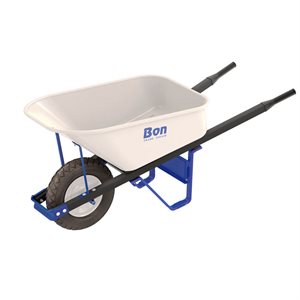 TRADE TOUGH™ STEEL TRAY WHEEL BARROW - 6 CU FT - SINGLE FLAT FREE TIRE - STEEL HANDLE